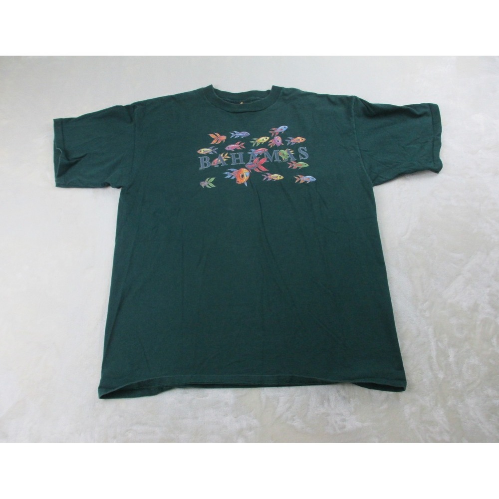 VINTAGE‎ H.L Miller Shirt Mens 2XL XXL Green Bahamas Fish Cotton USA 00s*
